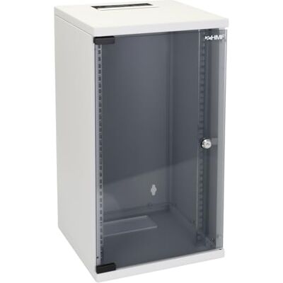 HMF 63412-07 Armoire réseau, armoire serveur 10" 12 U Profondeur 300 mm Entièrement montée Porte en verre Gris clair HMF 63412-07 Armoire réseau, armoire serveur 10" 12 U Profondeur 300 mm Entièrement montée Porte en verre Gris clair