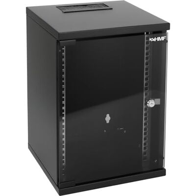 HMF 63409-02 Armoire réseau Armoire serveur 10" 9 U Profondeur 300 mm Entièrement montée Porte en verre Noir HMF 63409-02 Armoire réseau Armoire serveur 10" 9 U Profondeur 300 mm Entièrement montée Porte en verre Noir