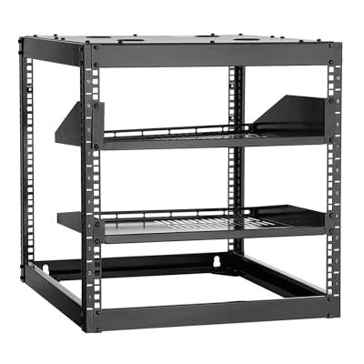 VEVOR Rack de serveur 10U, rack réseau à cadre ouvert, 4 montants à poser au sol ou au mur, comprend 2 étagères ventilées 1U et matériel de montage, support mural d'ordinateur pour équipement VEVOR Rack de serveur 10U, rack réseau à cadre ouvert, 4 montants à poser au sol ou au mur, comprend 2 étagères ventilées 1U et matériel de montage, support mural d'ordinateur pour équipement