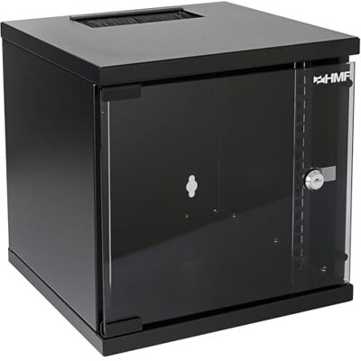 HMF 63406-02 Armoire réseau, armoire serveur 10" 6 U Profondeur 300 mm Entièrement montée Porte en verre Noir HMF 63406-02 Armoire réseau, armoire serveur 10" 6 U Profondeur 300 mm Entièrement montée Porte en verre Noir