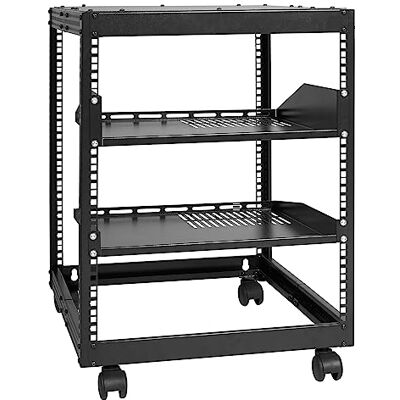VEVOR Rack de serveur à cadre ouvert 12U, profondeur réglable de 38,1 à 101,6 cm, support de serveur réseau autonome ou mural, rack AV à 4 montants avec roulettes, peut contenir tous vos équipements VEVOR Rack de serveur à cadre ouvert 12U, profondeur réglable de 38,1 à 101,6 cm, support de serveur réseau autonome ou mural, rack AV à 4 montants avec roulettes, peut contenir tous vos équipements