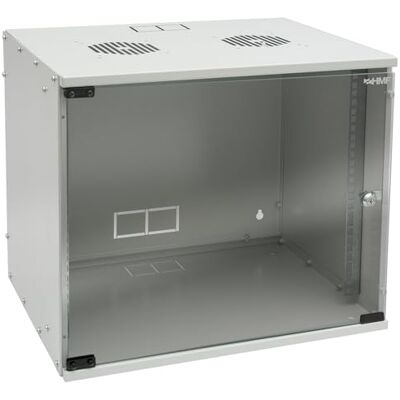 HMF 65709-07 Armoire réseau, armoire serveur 19" 9 U Profondeur 400 mm Porte en verre Gris clair HMF 65709-07 Armoire réseau, armoire serveur 19" 9 U Profondeur 400 mm Porte en verre Gris clair