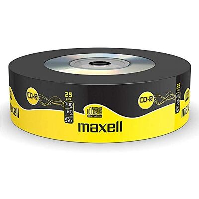 Maxell CD-R 25 disques vierges 700 Mo de protection supplémentaire Maxell CD-R 25 disques vierges 700 Mo de protection supplémentaire
