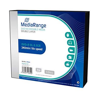 MediaRange PCS70302MR465 Lot de 5 DVD+R 8X 8,5 Go MediaRange PCS70302MR465 Lot de 5 DVD+R 8X 8,5 Go