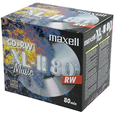 Maxell Lot de 10 CD-RW Audio 80 Min., livrés dans boîtier plastique 10mm Maxell Lot de 10 CD-RW Audio 80 Min., livrés dans boîtier plastique 10mm