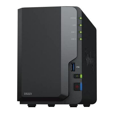 Synology DS223 Station de disque NAS 2 baies (Realtek RTD1619B Quad-Core 2 Go de RAM, 1 x RJ-45 1 GbE port LAN), 8 To avec 2 disques durs NAS Seagate IronWolf de 4 To Synology DS223 Station de disque NAS 2 baies (Realtek RTD1619B Quad-Core 2 Go de RAM, 1 x RJ-45 1 GbE port LAN), 8 To avec 2 disques durs NAS Seagate IronWolf de 4 To