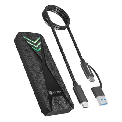 ICY BOX Boîtier SSD M.2 NVMe, (USB 3.2 Gen 2 Type-C, 10 Gbit/s), aluminium, éclairage RGB, installation sans outil, pour (2230/2242/2260/2280), jusqu’à 2 To, Spade Case, IB-1805ML-CU31 ICY BOX Boîtier SSD M.2 NVMe, (USB 3.2 Gen 2 Type-C, 10 Gbit/s), aluminium, éclairage RGB, installation sans outil, pour (2230/2242/2260/2280), jusqu’à 2 To, Spade Case, IB-1805ML-CU31