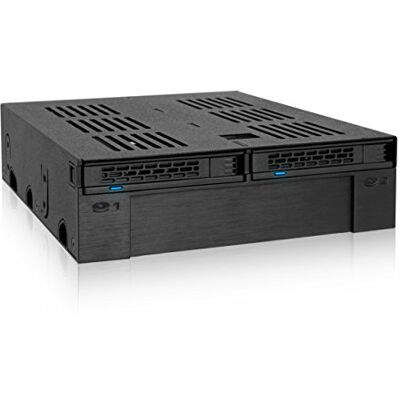 Icy Dock Rack mobile, backplane cage, boitier de rack hot swap pour 2 HDD ou SSD SAS/SATA 2.5" + Emplacement 3.5" pour baie de 5.25", installation ssd sans outils ExpressCage MB322SP-B Icy Dock Rack mobile, backplane cage, boitier de rack hot swap pour 2 HDD ou SSD SAS/SATA 2.5" + Emplacement 3.5" pour baie de 5.25", installation ssd sans outils ExpressCage MB322SP-B