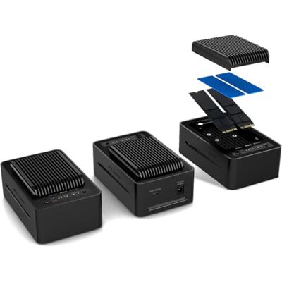 Fantec 2 x USB3.2 Gen2x2 2x 20GBit/s NVMe clone station d'accueil SSD pour 2 x NVMe PCIe SSDs, ventilateur interne, USB transfert rates up to 20GBit/s, clone function, large heat sink, aluminum, black Fantec 2 x USB3.2 Gen2x2 2x 20GBit/s NVMe clone station d'accueil SSD pour 2 x NVMe PCIe SSDs, ventilateur interne, USB transfert rates up to 20GBit/s, clone function, large heat sink, aluminum, black