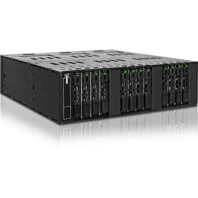 Icy Dock Backplane Cage, Rack Mobile, boîier de Rack entièrement métalique pour 12 x SSD M.2 SATA dans Un Baie de 5.25" avec 2 connecteurs Oculink (SFF-8612) ToughArmor MB872MP-B Icy Dock Backplane Cage, Rack Mobile, boîier de Rack entièrement métalique pour 12 x SSD M.2 SATA dans Un Baie de 5.25" avec 2 connecteurs Oculink (SFF-8612) ToughArmor MB872MP-B