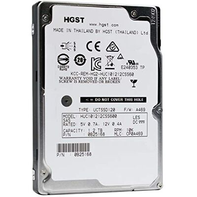 Hitachi HGST Ultrastar C10K1200 HUC101212CSS600 0B25168 1,2 To 10 K tr/min SAS 6,0 Go/s 64 Mo de cache SFF 2,5" 512n Disque dur d'entreprise (certifié reconditionné) Hitachi HGST Ultrastar C10K1200 HUC101212CSS600 0B25168 1,2 To 10 K tr/min SAS 6,0 Go/s 64 Mo de cache SFF 2,5" 512n Disque dur d'entreprise (certifié reconditionné)