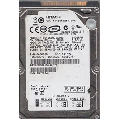 Hitachi HTS541680J9AT00 80GB IDE 2.5 Hitachi HTS541680J9AT00 80GB IDE 2.5