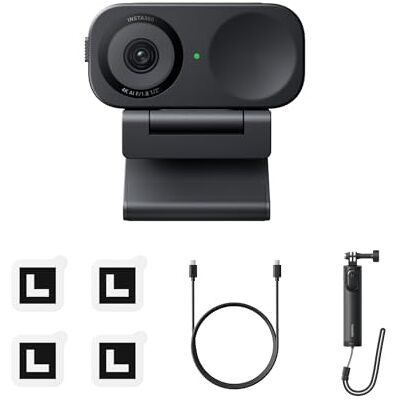 Insta360 Link 2C Pack trépied 2.0 Noir Graphite Webcam 4K pour PC/Mac, capteur 1/2", Cadrage Auto, HDR, Micro à réduction de Bruit par l'IA, contrôle gestuel, pour Le Streaming Insta360 Link 2C Pack trépied 2.0 Noir Graphite Webcam 4K pour PC/Mac, capteur 1/2", Cadrage Auto, HDR, Micro à réduction de Bruit par l'IA, contrôle gestuel, pour Le Streaming