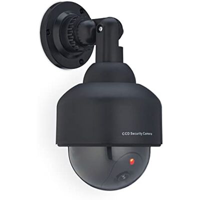Relaxdays Fausse caméra de surveillance, lot de 2, clignotante, dissuader les malveillants, pour l'intérieur et l'extérieur, noire Relaxdays Fausse caméra de surveillance, lot de 2, clignotante, dissuader les malveillants, pour l'intérieur et l'extérieur, noire