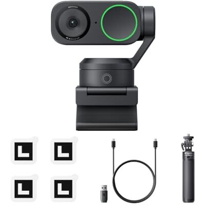 Insta360 Link 2 Paquete trépied PTZ 4K Webcam pour PC/Mac, Capteur 1/2", IA Tracking, HDR, Micro d'annulation de bruit IA, Contrôle gestuel pour le streaming, Appels vidéo, Gaming Insta360 Link 2 Paquete trépied PTZ 4K Webcam pour PC/Mac, Capteur 1/2", IA Tracking, HDR, Micro d'annulation de bruit IA, Contrôle gestuel pour le streaming, Appels vidéo, Gaming