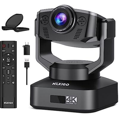 NexiGo Webcam Zoomable N990 4K PTZ zoomable, caméra de conférence avec zoom numérique 5X, préréglage de position, double micros stéréo, pour Skype/équipes/réunions Zoom NexiGo Webcam Zoomable N990 4K PTZ zoomable, caméra de conférence avec zoom numérique 5X, préréglage de position, double micros stéréo, pour Skype/équipes/réunions Zoom