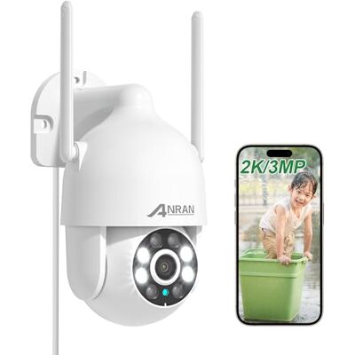 ANRAN Caméra de sécurité extérieure sans fil 2 K 2026 limitée, caméra de sécurité domestique PTZ 5 GHz avec vue à 360° et suivi automatique des mouvements, caméra de surveillance dôme WiFi 2,4 G ANRAN Caméra de sécurité extérieure sans fil 2 K 2026 limitée, caméra de sécurité domestique PTZ 5 GHz avec vue à 360° et suivi automatique des mouvements, caméra de surveillance dôme WiFi 2,4 G