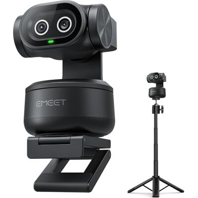 EMEET PIXY Caméra PTZ double caméra alimentée par l'IA 4K avec trépied, suivi IA, autofocus PDAF et AI 0,2 s, 3 micros, préréglages, webcam 4K pour le streaming EMEET PIXY Caméra PTZ double caméra alimentée par l'IA 4K avec trépied, suivi IA, autofocus PDAF et AI 0,2 s, 3 micros, préréglages, webcam 4K pour le streaming
