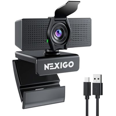 NexiGo N60 Pro (Gen 2) Webcam 1080p avec lentille sans distorsion, câble de données USB 3.0 vers Type-C, microphone avec réduction du bruit et protection de la vie privée, pour Zoom/Skype/Teams/Webex NexiGo N60 Pro (Gen 2) Webcam 1080p avec lentille sans distorsion, câble de données USB 3.0 vers Type-C, microphone avec réduction du bruit et protection de la vie privée, pour Zoom/Skype/Teams/Webex
