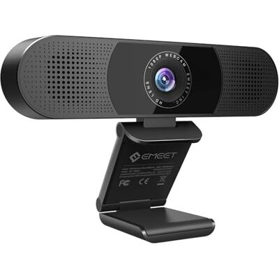 EMEET C980 Pro Webcam 3 en 1 1080p, 2 haut-parleurs et 4 microphones omnidirectionnels intégrés, webcam avec microphone pour vidéoconférence en streaming, réduction du bruit, plug & play, W/coque EMEET C980 Pro Webcam 3 en 1 1080p, 2 haut-parleurs et 4 microphones omnidirectionnels intégrés, webcam avec microphone pour vidéoconférence en streaming, réduction du bruit, plug & play, W/coque