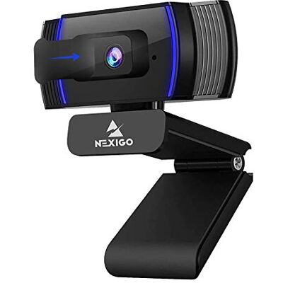 NexiGo Webcam N930AF AutoFocus avec microphone stéréo, contrôle logiciel et protection de la vie privée, caméra Web 1080p FHD USB, compatible avec Zoom/Skype/Teams/Webex, PC Mac Desktop NexiGo Webcam N930AF AutoFocus avec microphone stéréo, contrôle logiciel et protection de la vie privée, caméra Web 1080p FHD USB, compatible avec Zoom/Skype/Teams/Webex, PC Mac Desktop