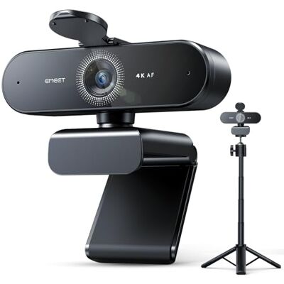 EMEET NOVA Webcam 4K avec trépied – 4K HD, autofocus PDAF, double micros antibruit, champ de vision à 73°, correction automatique de la lumière, prise USB Plug & Play, cache confidentiel, idéal pour EMEET NOVA Webcam 4K avec trépied – 4K HD, autofocus PDAF, double micros antibruit, champ de vision à 73°, correction automatique de la lumière, prise USB Plug & Play, cache confidentiel, idéal pour