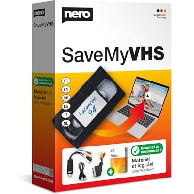Ahead SaveMyVHS – Numériser cassettes VHS, S-VHS et Hi8 vers PC Convertisseur USB avec logiciel de montage Video Transfert en MP4 Windows 11/10 Ahead SaveMyVHS – Numériser cassettes VHS, S-VHS et Hi8 vers PC Convertisseur USB avec logiciel de montage Video Transfert en MP4 Windows 11/10