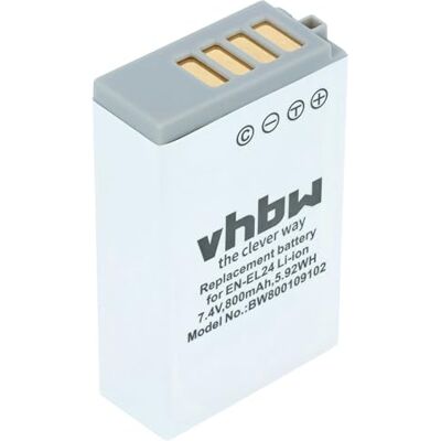 vhbw Batterie Li-ION 800mAh (7.2V) pour Appareil Photo, caméscope Nikon 1 J5. Remplace: EN-EL24, VFB11901. vhbw Batterie Li-ION 800mAh (7.2V) pour Appareil Photo, caméscope Nikon 1 J5. Remplace: EN-EL24, VFB11901.