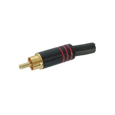 Velleman FICHE RCA MALE DOREE BOITIER METALLIQUE NOIR ROUGE Velleman FICHE RCA MALE DOREE BOITIER METALLIQUE NOIR ROUGE