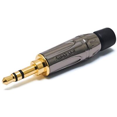 AMPHENOL KS3PC-AU Prise stéréo 3,5 mm Noir/Doré AMPHENOL KS3PC-AU Prise stéréo 3,5 mm Noir/Doré
