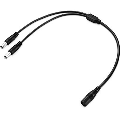 conecto , adaptateur de connecteur cylindrique, répartiteur en Y basse tension, 1 x prise 5,5 x 2,1 mm vers 2 x 5,5 x 2,1 mm, 40 cm, noir conecto , adaptateur de connecteur cylindrique, répartiteur en Y basse tension, 1 x prise 5,5 x 2,1 mm vers 2 x 5,5 x 2,1 mm, 40 cm, noir