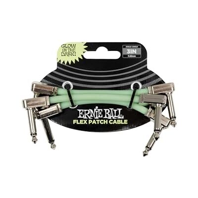 Ernie Ball Câble Patch Flex 7,5cm Brille Dans Le Noir Pack de 3 Ernie Ball Câble Patch Flex 7,5cm Brille Dans Le Noir Pack de 3