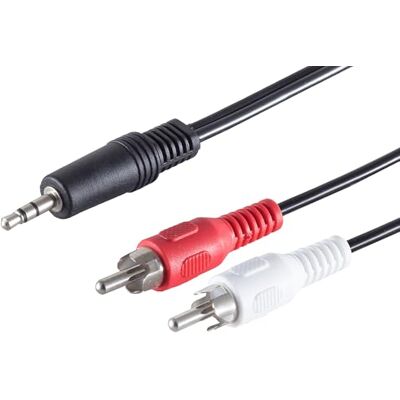 1aTTack.de 5x 10 m Câble audio stéréo 3,5mm jack vers 2x RCA Cinch Noir avec connecteurs plaqués nickel et contacts nickelés Parfait pour HiFi, enceintes et amplificateurs 1aTTack.de 5x 10 m Câble audio stéréo 3,5mm jack vers 2x RCA Cinch Noir avec connecteurs plaqués nickel et contacts nickelés Parfait pour HiFi, enceintes et amplificateurs