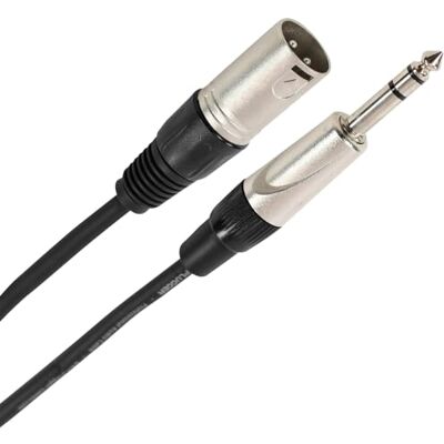 Plugger Câble XLR mâle 3b/Jack mâle stéréo 6 m Noir Plugger Câble XLR mâle 3b/Jack mâle stéréo 6 m Noir