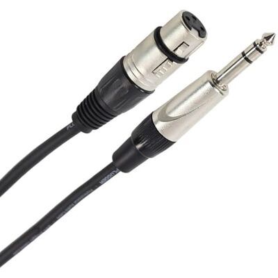 Plugger , câble audio symétrique XLR femelle/Jack stéréo TRS mâle 6,35mm. Ampli, basse, guitare, haut-parleur, appareil DJ, synthé, carte son et autres. Longueur 3 mètres. Qualité Professionnelle. Plugger , câble audio symétrique XLR femelle/Jack stéréo TRS mâle 6,35mm. Ampli, basse, guitare, haut-parleur, appareil DJ, synthé, carte son et autres. Longueur 3 mètres. Qualité Professionnelle.