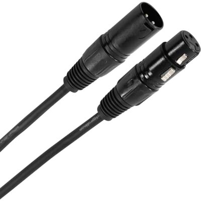 Plugger Câble DMX XLR femelle 3b/mâle 3b 3m Noir Plugger Câble DMX XLR femelle 3b/mâle 3b 3m Noir