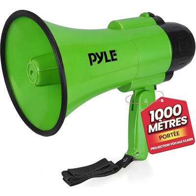 Pyle Haut-Parleur Mégaphone Compact à Piles avec Sirène, Mégaphone Porte-Voix, 30 Watts, Microphone, 2 Modes, Sonorisation PA, Poignée Pliable pour Cheerleading et Usage Policier, Vert Pyle Haut-Parleur Mégaphone Compact à Piles avec Sirène, Mégaphone Porte-Voix, 30 Watts, Microphone, 2 Modes, Sonorisation PA, Poignée Pliable pour Cheerleading et Usage Policier, Vert