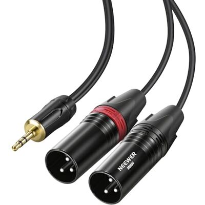 NEEWER 6ft Câble Audio Breakout AUX TRS 1/8 Pouce 3,5mm à Double XLR, Mâle à Mâle pour Téléphone Tablette Ordinateur Portable Enregistreur Vocal Lecteur MP3 Mélangeur Haut-parleur Moniteur Studio NEEWER 6ft Câble Audio Breakout AUX TRS 1/8 Pouce 3,5mm à Double XLR, Mâle à Mâle pour Téléphone Tablette Ordinateur Portable Enregistreur Vocal Lecteur MP3 Mélangeur Haut-parleur Moniteur Studio
