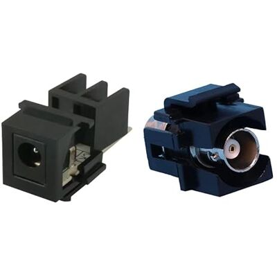 RiteAV Prise d'alimentation CC 2,1 mm vers bornes à vis et coupleur BNC femelle/femelle Keystone (1 pièce de chaque) pour plaques murales de caméra de vidéosurveillance/caméra de sécurité – Noir RiteAV Prise d'alimentation CC 2,1 mm vers bornes à vis et coupleur BNC femelle/femelle Keystone (1 pièce de chaque) pour plaques murales de caméra de vidéosurveillance/caméra de sécurité – Noir