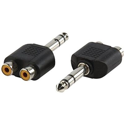 Valueline AC-011 adaptateur et connecteur de câbles RCA 6.35mm Noir Valueline AC-011 adaptateur et connecteur de câbles RCA 6.35mm Noir