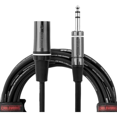 Gator Cableworks GCWC-XLR-18INMTRS Câble XLR/TRS 45 cm Gator Cableworks GCWC-XLR-18INMTRS Câble XLR/TRS 45 cm