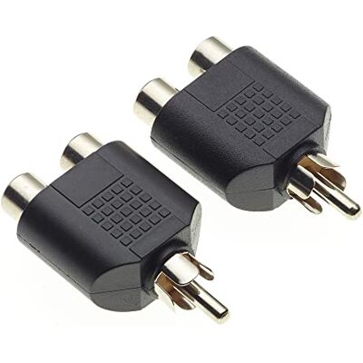 Keple Lot de 2 adaptateurs répartiteurs phono RCA 2 prises RCA Keple Lot de 2 adaptateurs répartiteurs phono RCA 2 prises RCA