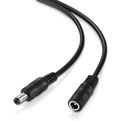 conecto , extension de connecteur cylindrique, câble de charge basse tension, fiche 5,5 x 2,1 mm vers prise 5,5 x 2,1 mm, 5 mètres, noir conecto , extension de connecteur cylindrique, câble de charge basse tension, fiche 5,5 x 2,1 mm vers prise 5,5 x 2,1 mm, 5 mètres, noir