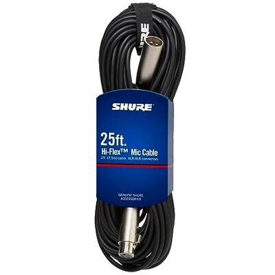 Shure C25J Câble Hi Flex avec Connecteurs Xlr Chromé 7,6 M Shure C25J Câble Hi Flex avec Connecteurs Xlr Chromé 7,6 M