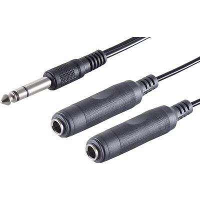 1aTTack.de 1 x 0,2 m – Fiche jack noire 6,3 mm vers 2 x prises jack 6,3 mm, câble audio moulé, contacts nickelés, idéal pour instruments de musique et appareils audio 1aTTack.de 1 x 0,2 m – Fiche jack noire 6,3 mm vers 2 x prises jack 6,3 mm, câble audio moulé, contacts nickelés, idéal pour instruments de musique et appareils audio