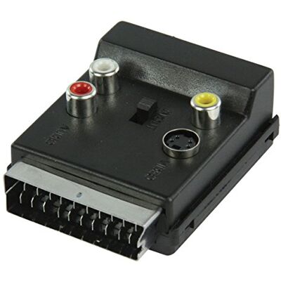Valueline Adaptateur vidéo avec fiche Péritel mâle vers 3 connecteurs RCA femelles/S-Video et sélecteur Valueline Adaptateur vidéo avec fiche Péritel mâle vers 3 connecteurs RCA femelles/S-Video et sélecteur