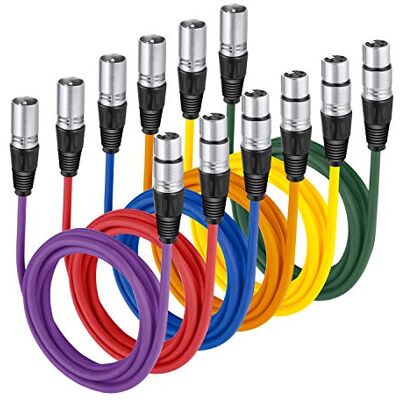 NEEWER 6 Pièces 6,5 pieds/2m Câble pour Microphone XLR Male à XLR Femelle de Peau en Caoutchouc Cordon de Serpent Equilibré de 6 Couleurs(Vert Bleu Violet Rouge Jaune et Orange) NEEWER 6 Pièces 6,5 pieds/2m Câble pour Microphone XLR Male à XLR Femelle de Peau en Caoutchouc Cordon de Serpent Equilibré de 6 Couleurs(Vert Bleu Violet Rouge Jaune et Orange)