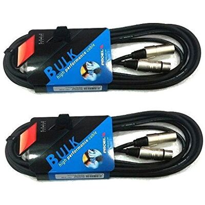 Proel BULK250LU5 Paire de câbles audio professionnels symétriques XLR mâle XLR femelle, 5 mètres, Noir (BULK250LU5-5 m 2 unités) Proel BULK250LU5 Paire de câbles audio professionnels symétriques XLR mâle XLR femelle, 5 mètres, Noir (BULK250LU5-5 m 2 unités)