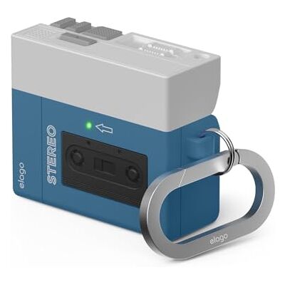 elago Coque Lecteur Cassette avec Mousqueton pour AirPods 5 et AirPods 4 Coque Design Rétro, Résistant aux Chocs, Protection Complète, pour Homme, pour Femme (Bleu) elago Coque Lecteur Cassette avec Mousqueton pour AirPods 5 et AirPods 4 Coque Design Rétro, Résistant aux Chocs, Protection Complète, pour Homme, pour Femme (Bleu)