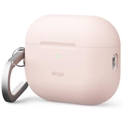elago Coque en Silicone avec Mousqueton pour AirPods Pro 3 Coque Silicone + Mousqueton, Compatible avec la Charge sans Fil, Résistant aux Chocs, Protection Totale (Rose Sable) elago Coque en Silicone avec Mousqueton pour AirPods Pro 3 Coque Silicone + Mousqueton, Compatible avec la Charge sans Fil, Résistant aux Chocs, Protection Totale (Rose Sable)